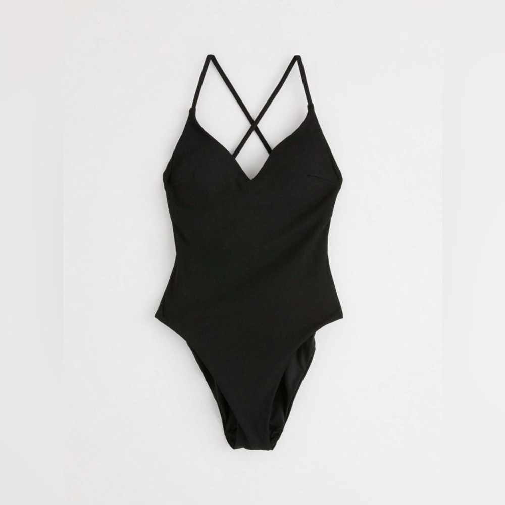 Lindex Ribbed One Piece Swimsuit NWOT